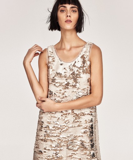 TWO-TONE SEQUIN DRESS