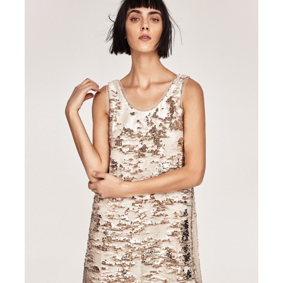 TWO-TONE SEQUIN DRESS