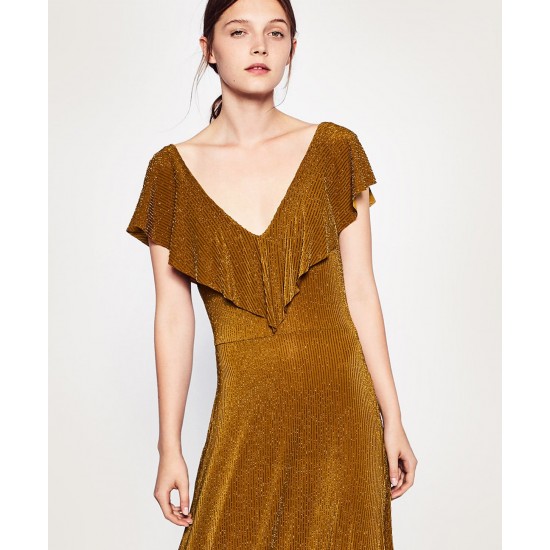 FRILLED SHINY DRESS